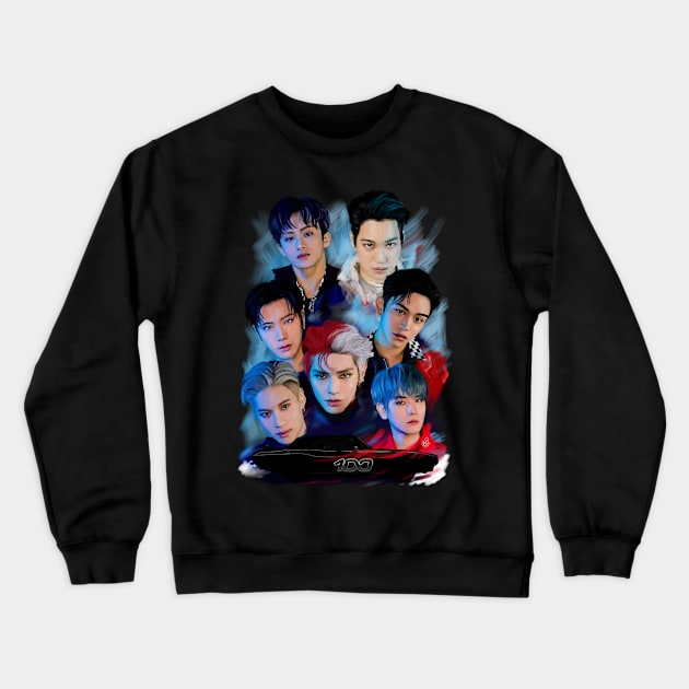 SuperM Fanart - kpop illustration - 100 Crewneck Sweatshirt by RetroAttic